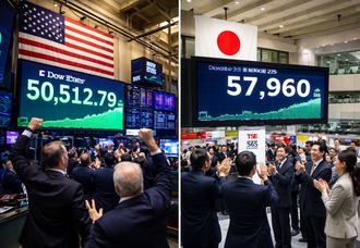 日米市場は「株高の形」が対照的　米国はダウ最高値　日経は政治安定で史上最高